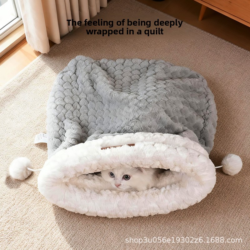 Pet Supplies Application - Warm Cat Cave Nest, Enclosed Winter