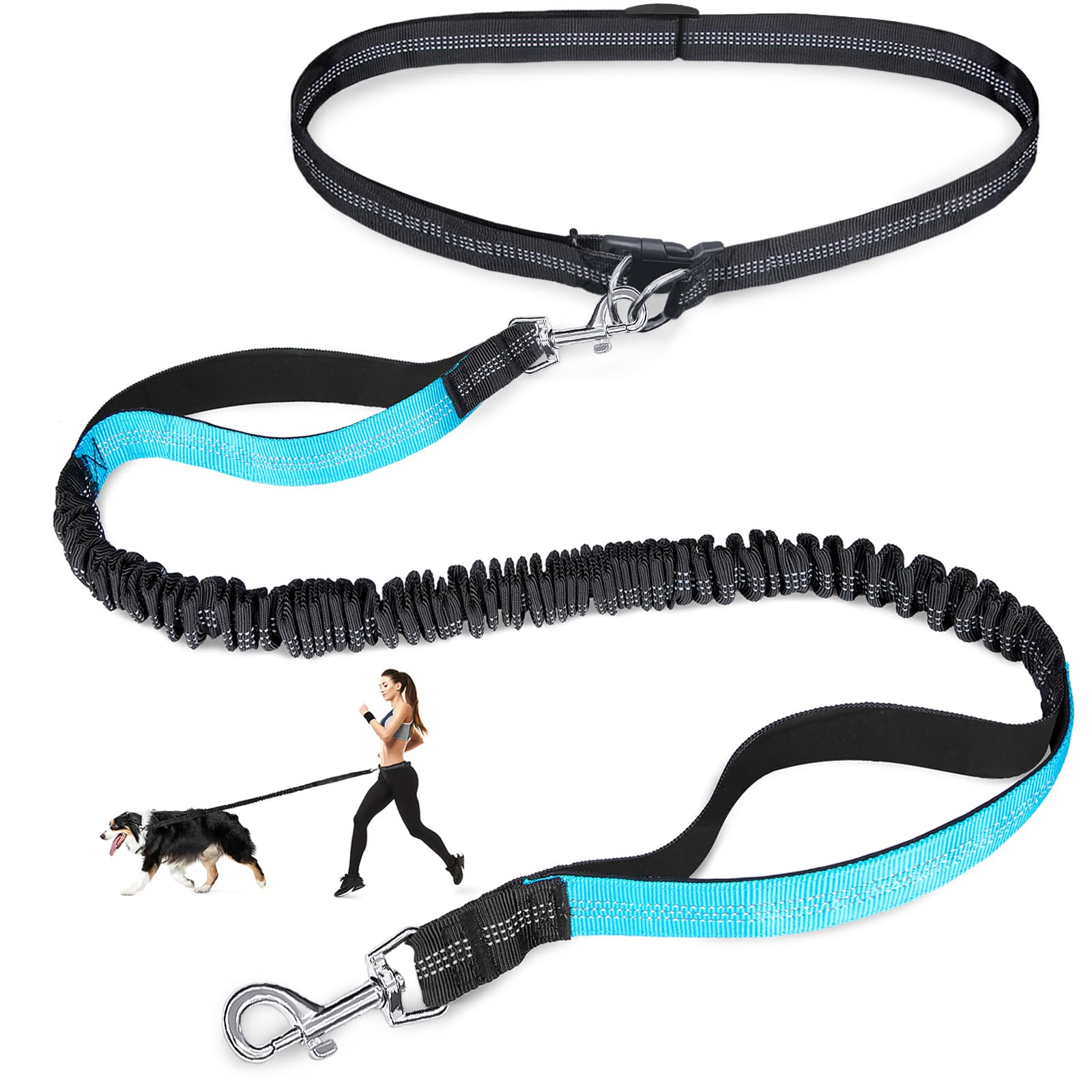 Pet Supplies In Bulk - Double elastic reflective running leash portable