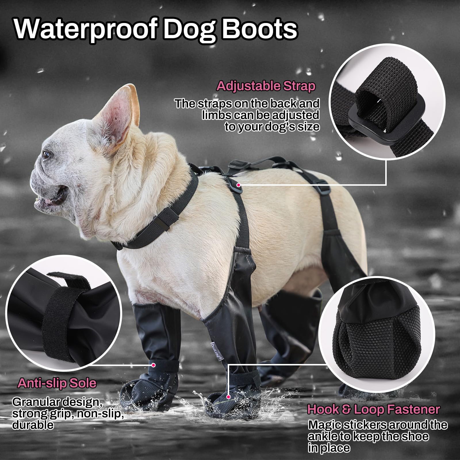 Dog Suspender Boots Waterproof - đánh giá và giá Dog Booties Paw Protector