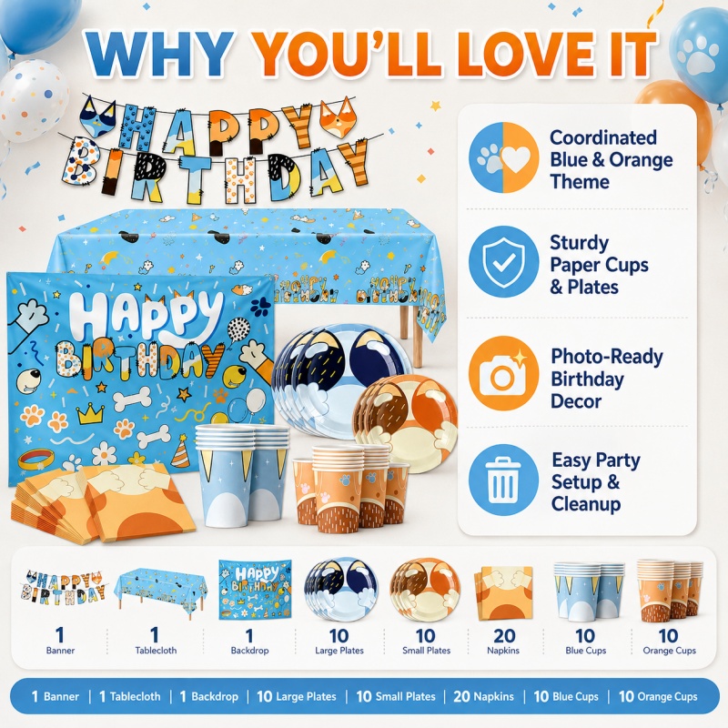 Blue Dog Party Supplies Bundle - đánh giá và giá Pet Supplies In Bulk