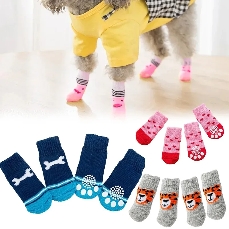 4Pcs Winter Pet Dog Socks Anti - đánh giá và giá Dog Booties Paw Protector