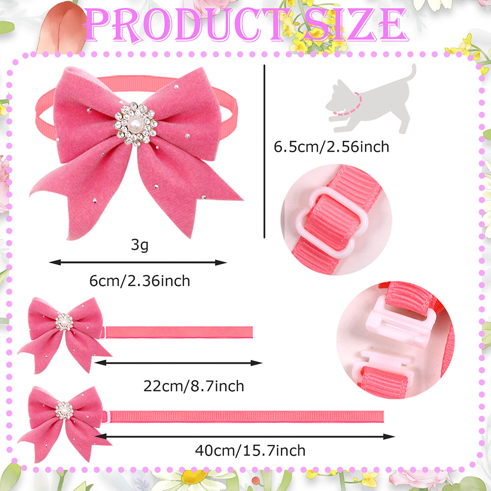 8PCS Dog Collar Floral Ribbon  - đánh giá và giá Pet Supplies In Bulk