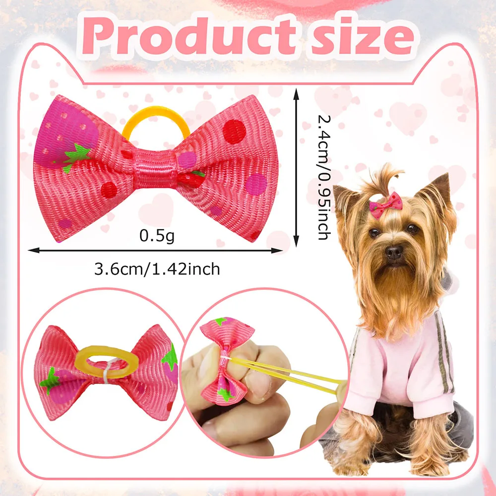 50PCS Dog Bows With Rubber Ban - đánh giá và giá Pet Supplies In Bulk